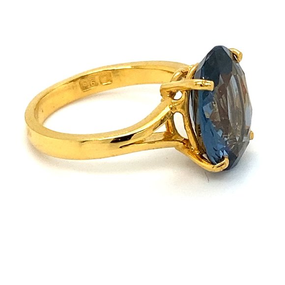 GIA Certified Blue Spinel 6.11ct Solid 22K Ring - Picture 3 of 9